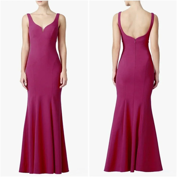 Nicole Miller Full Heart Dark Pink Formal Gown $420 - Picture 1 of 11